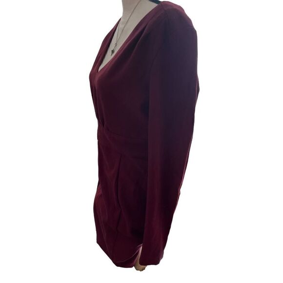Long - sleeved maroon dress from H&M, size ten, vintage, V neck, decent conditio - Picture 2 of 4